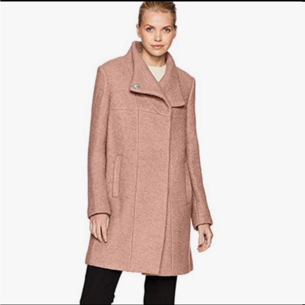 Kenneth Cole New York Asymmetrical Coat Large, Light Pink